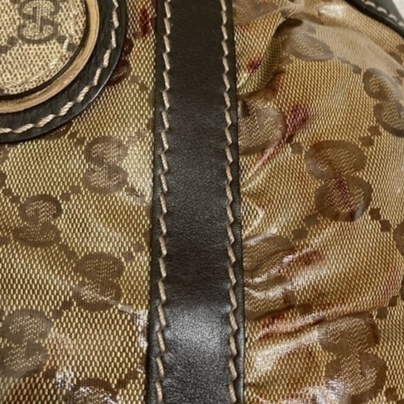 Gucci Brown GG Crystal Canvas and Leather Mix Tote bag - Picture 16 of 16